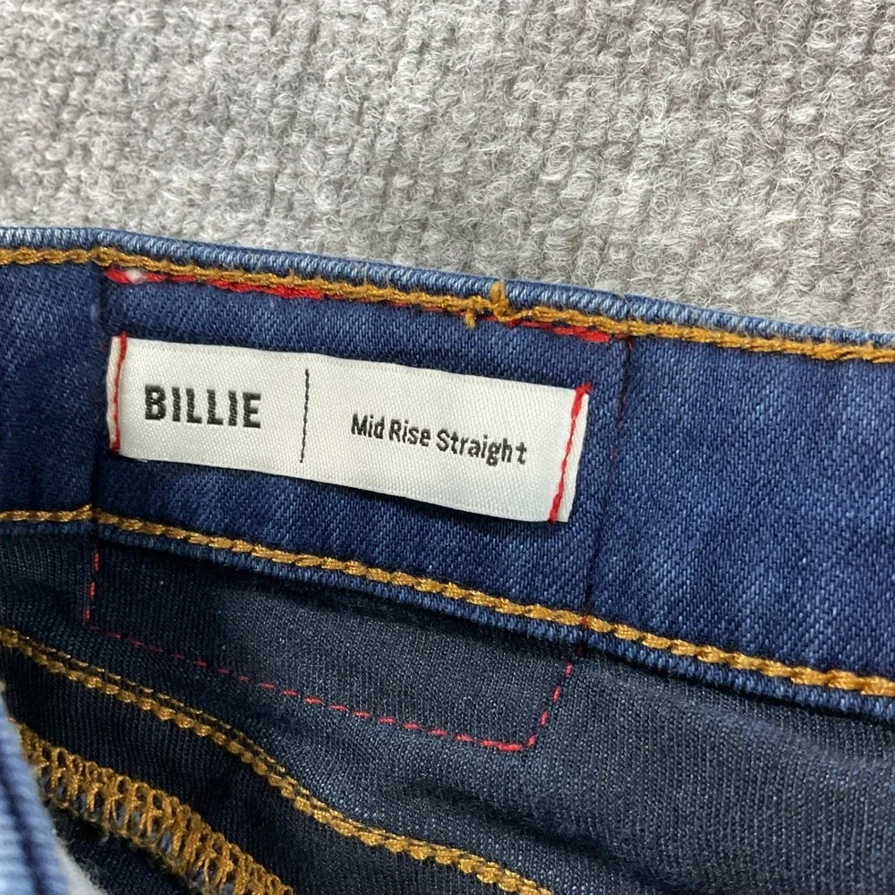 True Religion Billie Mid Rise Straight Jeans Womens 38x34 Blue Stretch Denim
